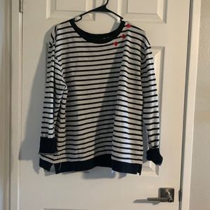 Striped heart sweater